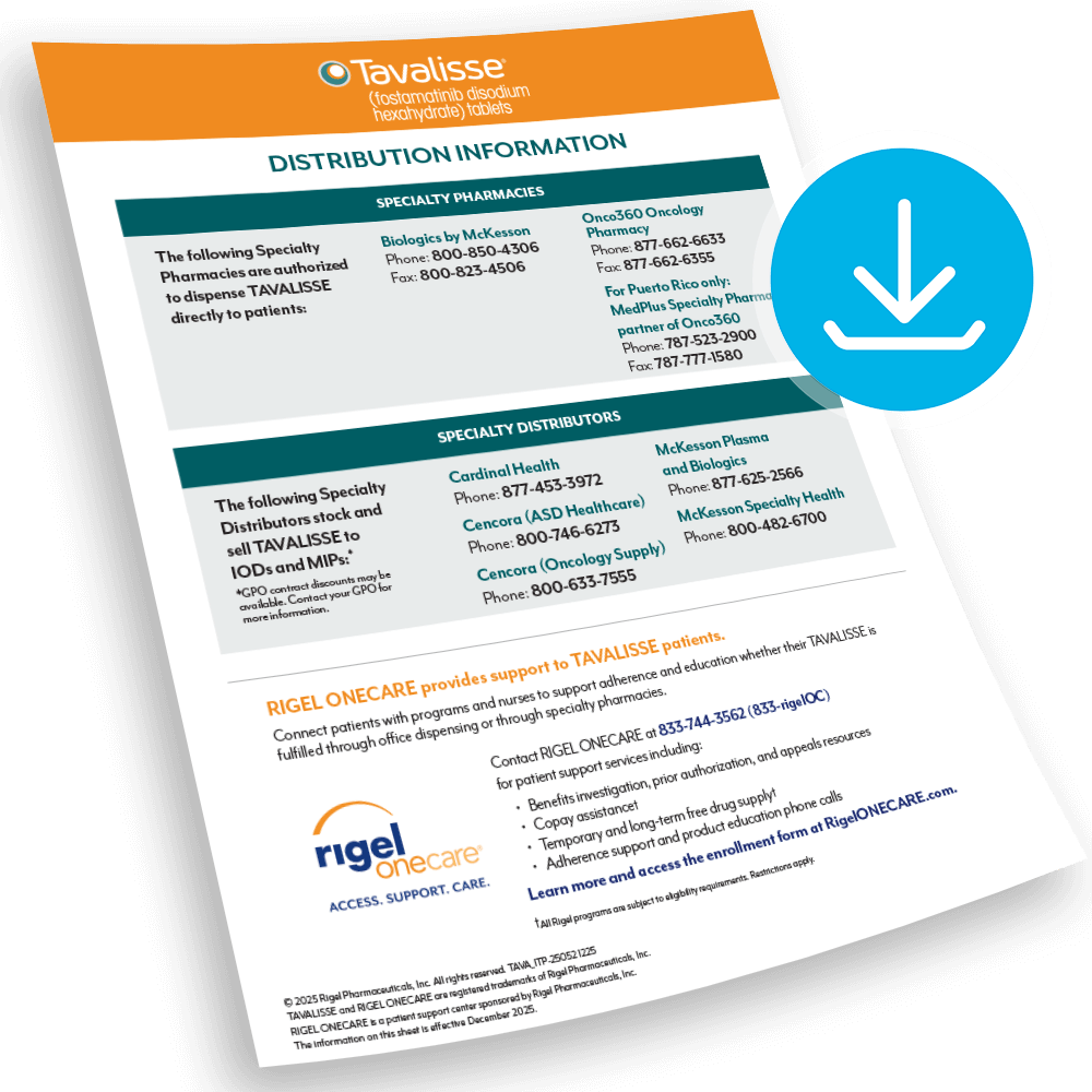 Download thumbnail of Tavalisse Distribution Information